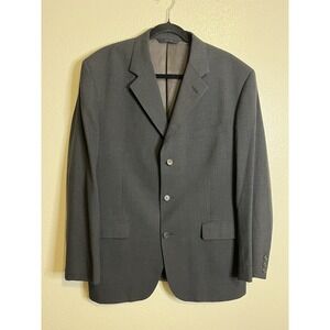 Vintage 44R Brooks Brothers Dark Grey Made in USA 100%‎ Wool Blazer *Flawed